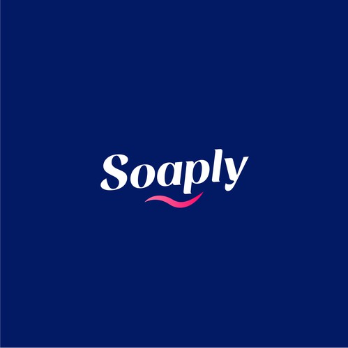 Navy logo with the title 'Soaply Logo'