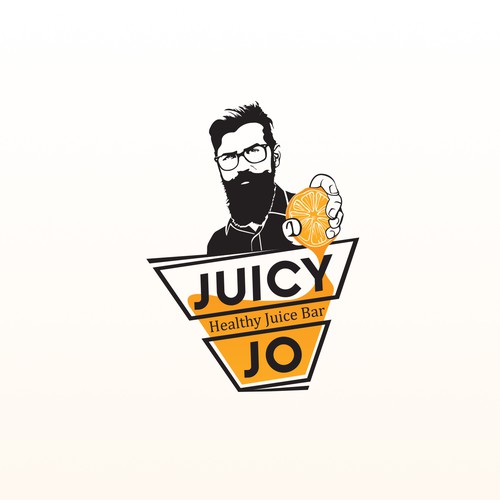 Juice bar design with the title 'Juicy Jo'