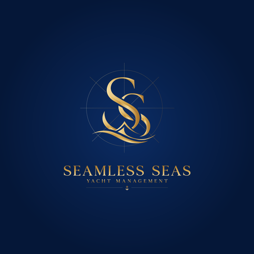 Yacht design with the title 'Upscale Yacht Management Company Logo'