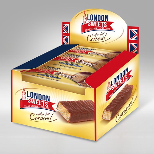 Bar packaging with the title 'Wafer Bar Caramel'