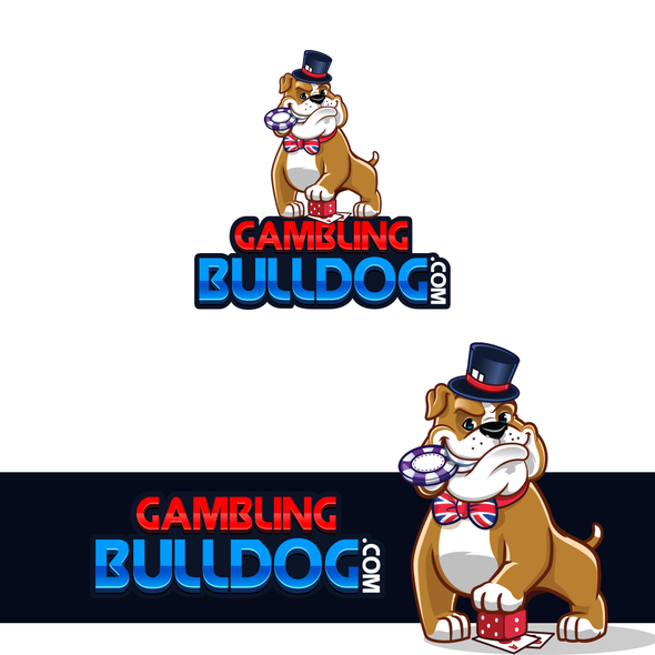 Dice logo with the title 'Cartoon Style Bulldog Logo '