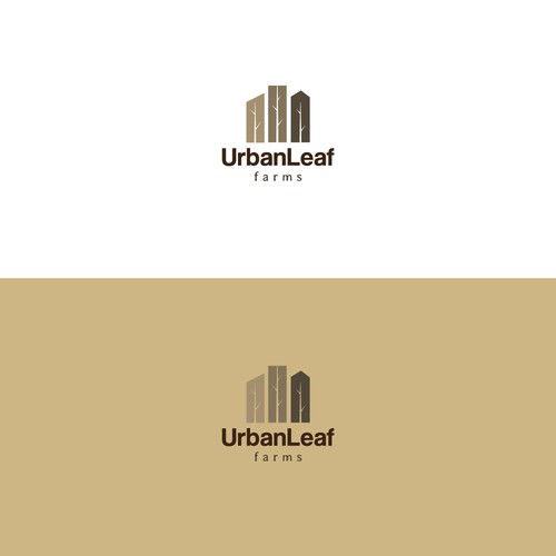 Earthy logo with the title 'Logo for "UrbanLeaf Farms"'