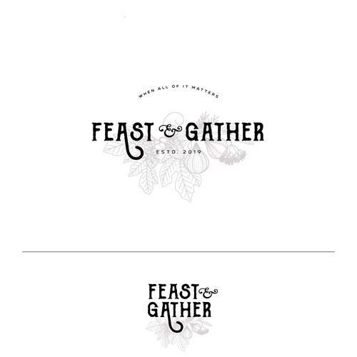 Strawberry design with the title 'Logo for Feast and Gather'