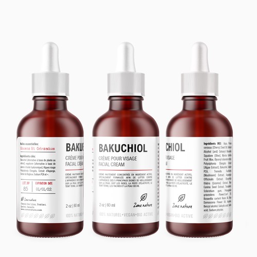 Natural label with the title 'Minimal modern label for a natural cosmetic'