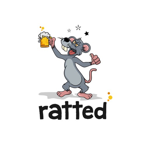 Drinking design with the title 'Design a rat character for a drinking app'
