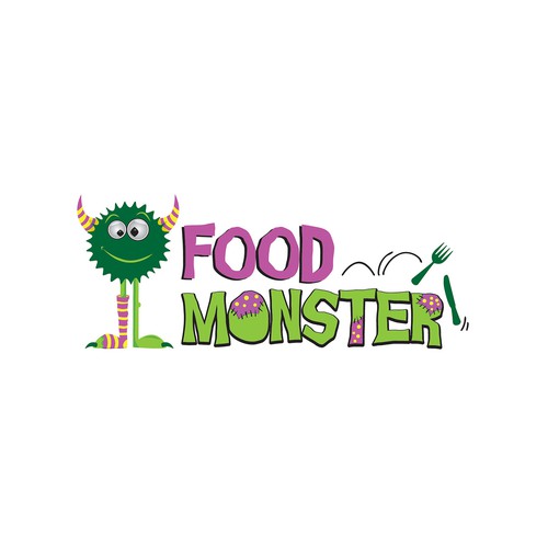 Monster logo with the title 'Logo for fast food / take away food'