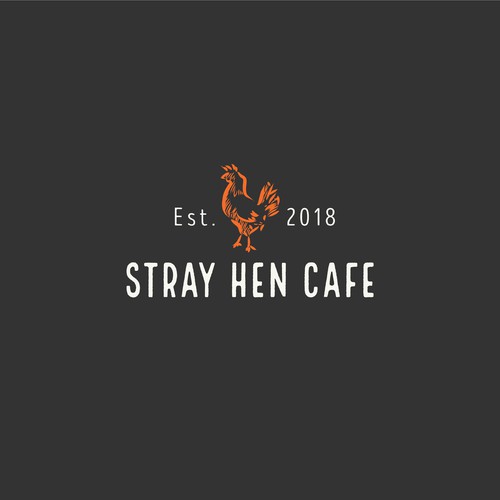 Hen logo with the title 'Logo for rustic cafe'