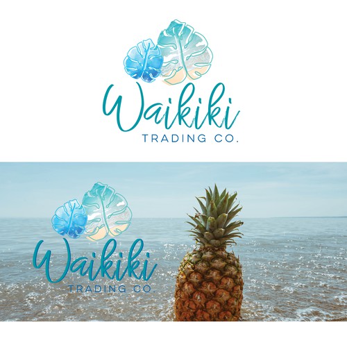 Hawaii logo with the title 'Waikiki Trading Co.'