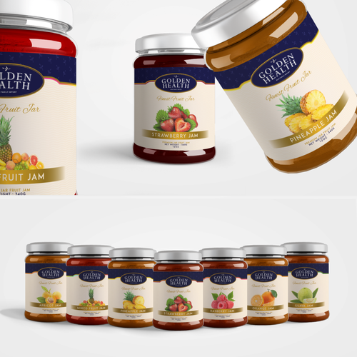 Glass bottle label with the title 'Jam Glass Jar Label'