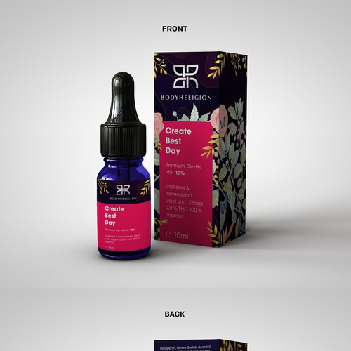 Wellness packaging with the title 'Packaging Design for CBD Oil'