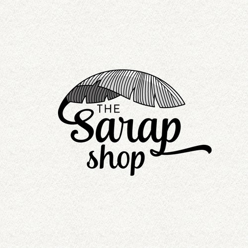 Script font design with the title 'A witty, modern logo for The Sarap Shop, a Filipino-American pop-up restaurant'