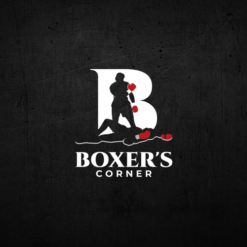 Boxing-gloves logo with the title 'Strong and iconic logo design entry for Boxer's Corner'