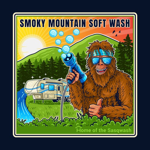Camping design with the title 'Smoky Mountain Soft Wash'
