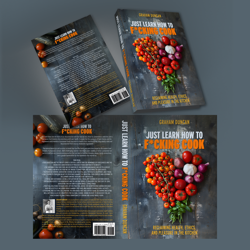 Food book cover with the title 'Dust jacket design'