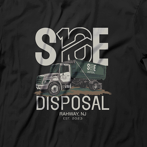 Truck t-shirt with the title 'S10E DISPOSAL T-SHIRT DESIGN'