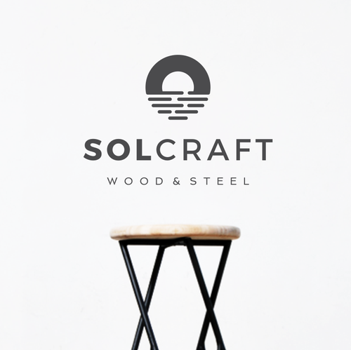 Steel design with the title 'Bold Iconic Logo for Solcraft Custom Fabrication'