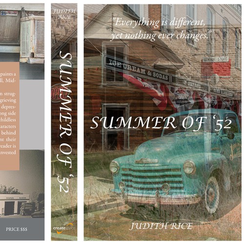 Collage book cover with the title 'Summer Of '52 by Judith Rice'