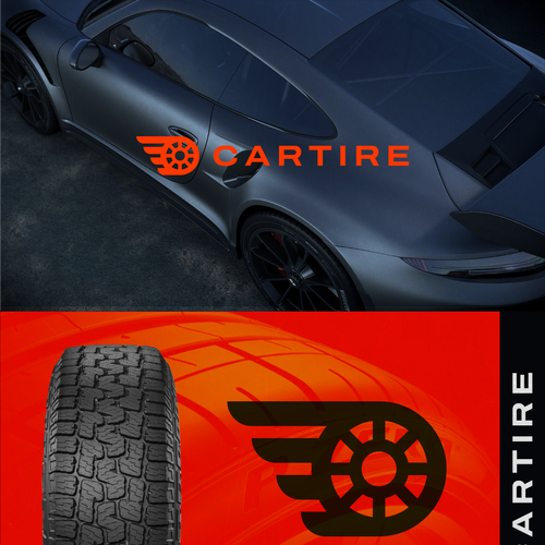 Tire logo with the title 'Car Tire Logo Design'