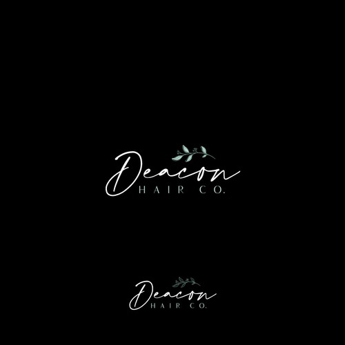 Foliage design with the title 'Logo Design for Deacon Hair Co.'