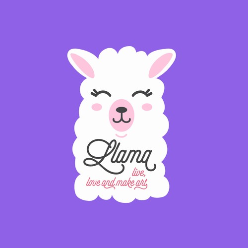 Tag design with the title 'LLAMA - ILLUSTRATION'