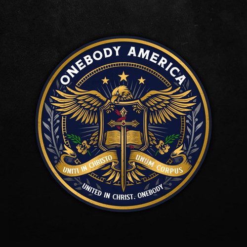 Eagle logo with the title 'A strong and powerful logo for Onebody America.'
