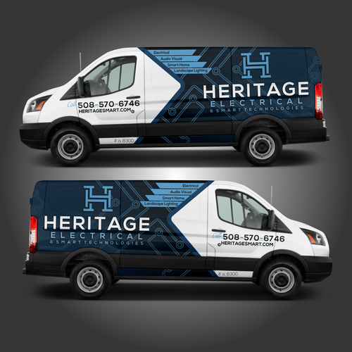 Disruptive design with the title 'Heritage Ford® Transit 150 Van Wrap'