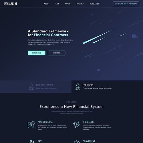 Professional website with the title 'Blockchain Finance Platform Website Design Contest'