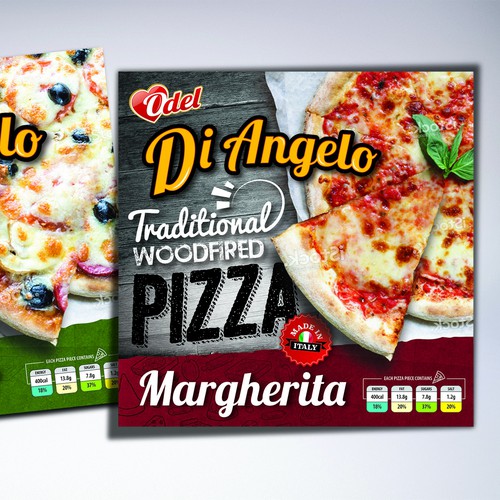 Typography packaging with the title 'Pizza Packaging'
