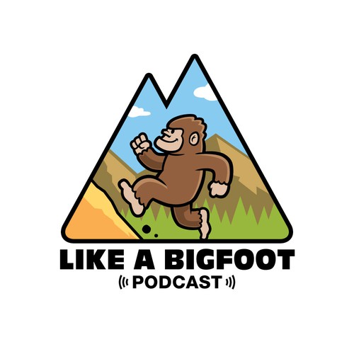 Bigfoot logo with the title 'Logo concept for outdoor podcast'