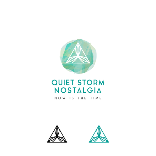 Aqua design with the title 'Quiet Storm Nostalgia logo for brand providing outdoor & sports goods as well as lifestyle apparel'