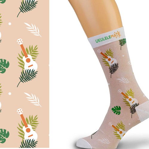 Sock design with the title 'Sock Design For a Ukulele Company'