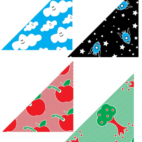 Bandana design with the title 'Baby Bandana prints'