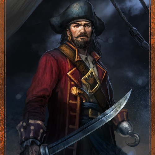 Pirate ship design with the title 'Capt. James Hook'