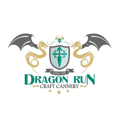 Medieval logo with the title 'Logo for Dragon run Craft Cannery'