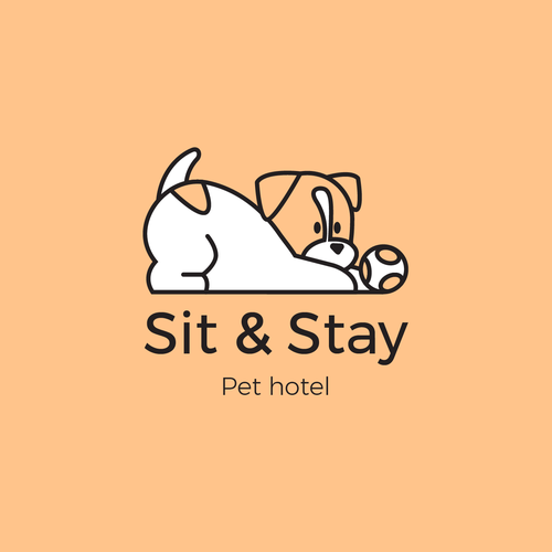 Pet sitting logo with the title 'Logo concept for pet boarding or in home visits service'