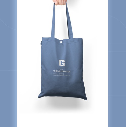 Flat brand with the title 'Logo & Bag design for Gym'