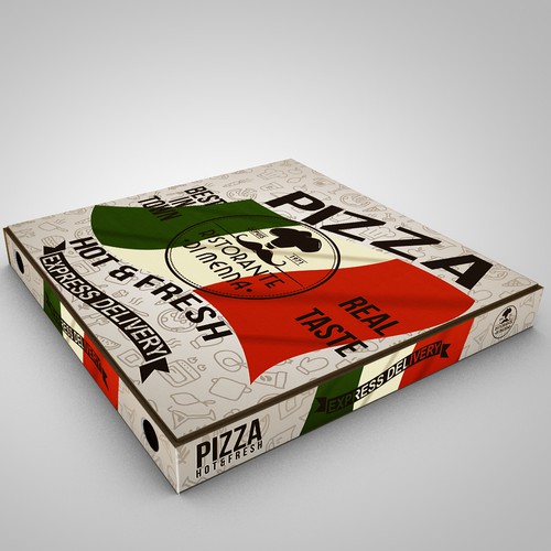 Pizza box design with the title 'Pizza Box design contest'