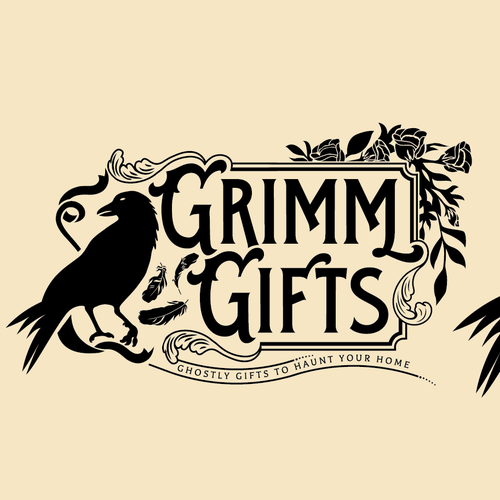 Gothic design with the title 'Dark Academia Gift Shop Branding'