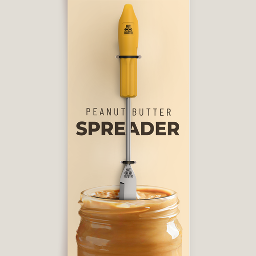 Concept packaging with the title 'Peanut Butter Spreader package'