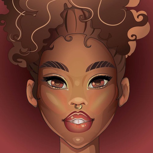 Pop Art illustration with the title 'Cute girl'