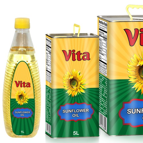Sunflower design with the title 'Vita'