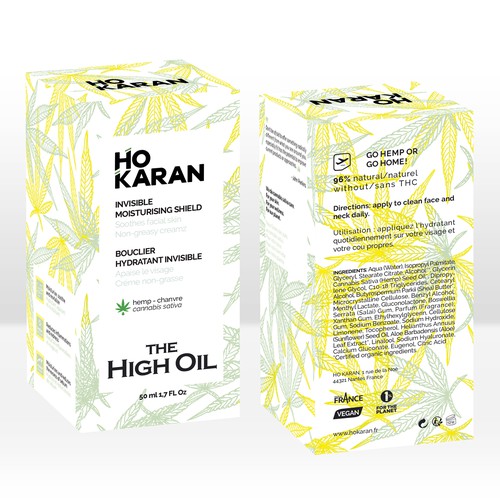 Oil packaging with the title 'Packaging design: The High Oil '