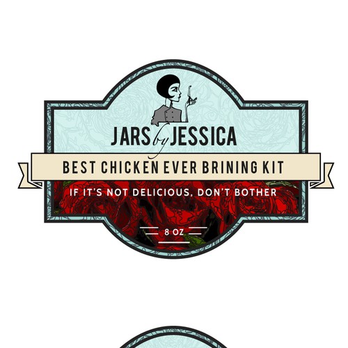 Rose packaging with the title 'Jars Label - Hipster and bold'