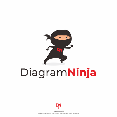 Playful Diagram Ninja Logo Available for Sale