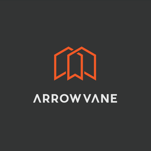 Arrow down logo with the title 'Arrow Vane logo design concept'