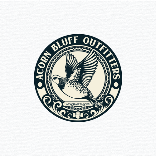 Quail logo with the title 'Acorn Bluff Outfitters'