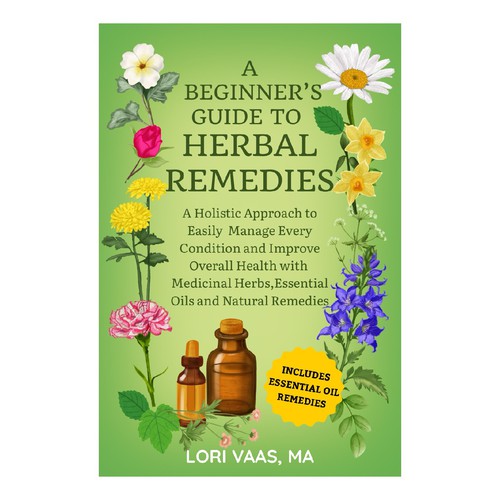 Botanical illustration with the title 'Botanical illustration for Book cover'