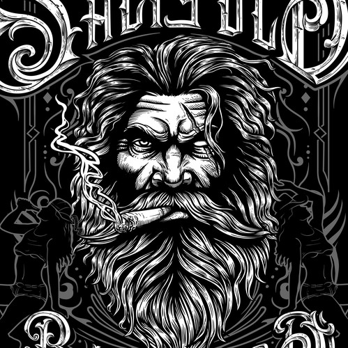 Beard design with the title 'salty old bastard'