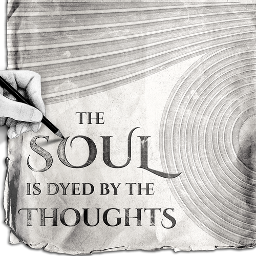 Geometric artwork with the title 'Roman Quote - Illustration'