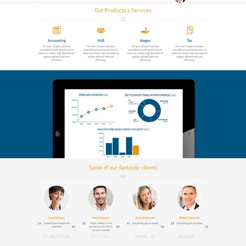 Scandinavian design with the title 'New web design for big accounting firm'